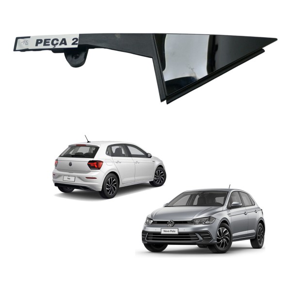 Aplique Moldura Porta Traseira Vw Polo Tsi 2019 2023 Usado