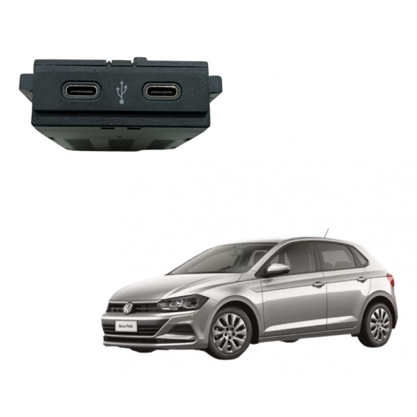 Porta Tomada Usb Dupla Vw Polo Virtus Nivus Original Usado
