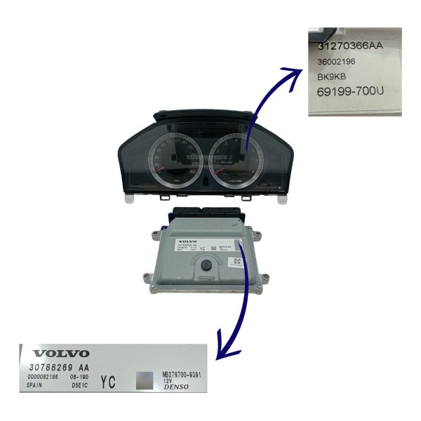 Kit Code Modulo Injeção Volvo Xc70 2009 Usado