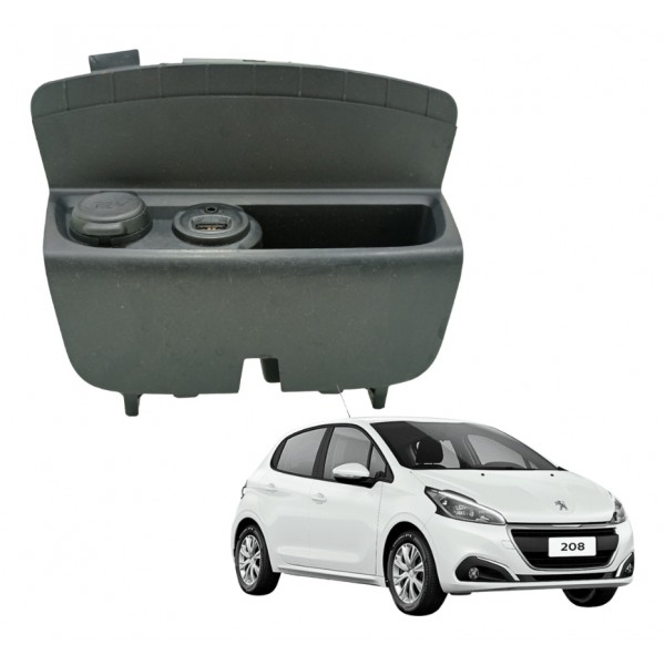 Acabamento Console Tomada Usb Peugeot 208 Active 2014 Usado
