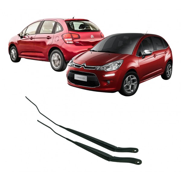 Par Braço Limpador Parabrisa Citroen C3 2013 2017 Usado