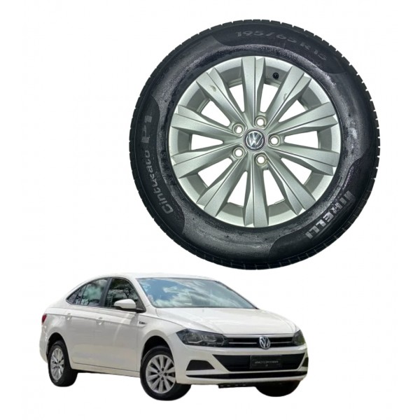 Roda Liga Leve Pneu 195 65 Aro 15 Vw Virtus Original Usado