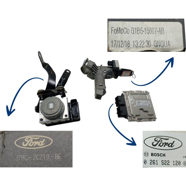 Kit Code Modulo Injeção Ford Ka 1.5 3cc 2019 21 Dragon Usado