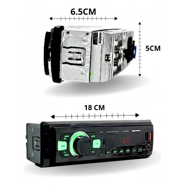 Som Automotivo Aparelho Roadstar Rs2605br Bluetooth Mp3 Rgb